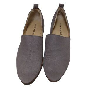 Lucky Brand | Morriah Gray Taupe Leather Ankle Shooties Bootie Loafer | Size 10